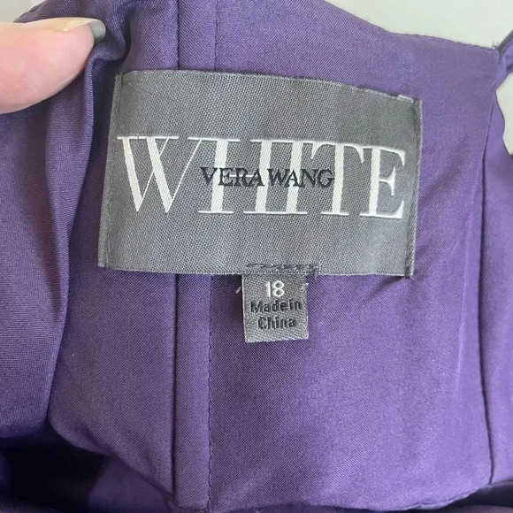 Vera Wang Bridesmaid Amethyst Purple‎ Racer Back High Neck Dress Plus Size 18 - Picture 10 of 12